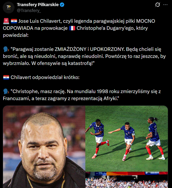 MOCNA ODPOWIEDŹ Chilaverta za zaczepkę ze strony byłego reprezentanta Francji!